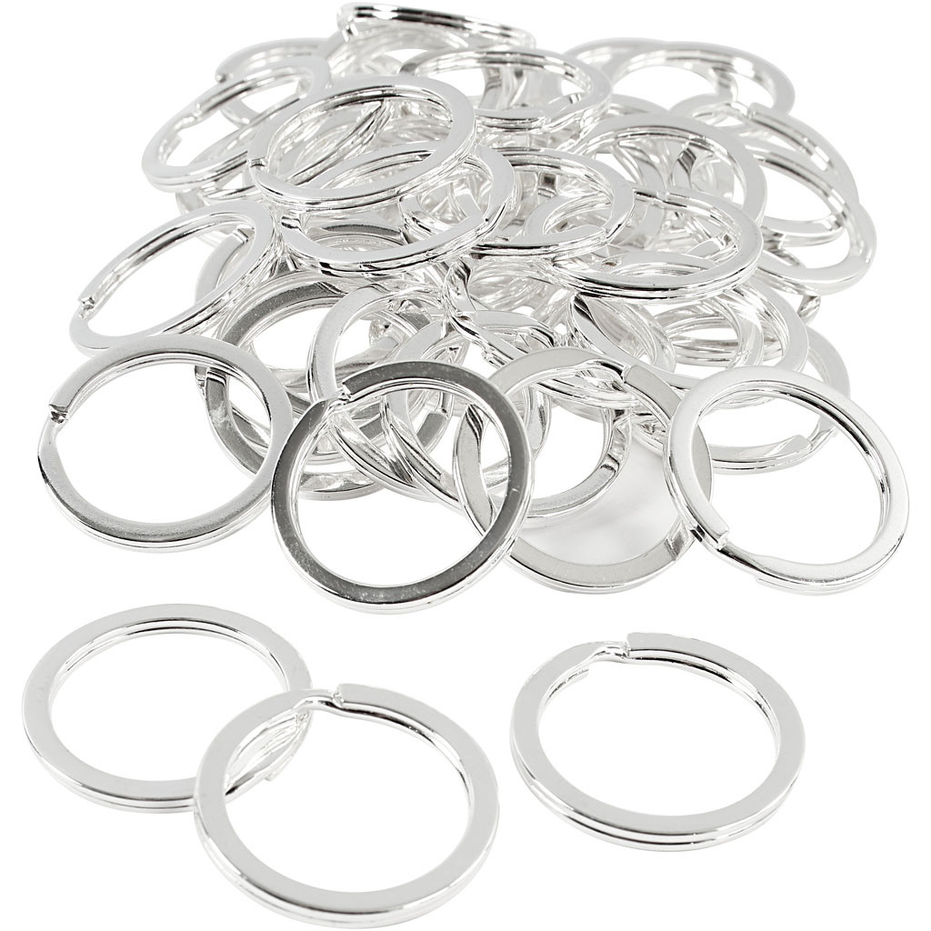 CC Sleutelring 28 mm Verzilverd 50 stuks