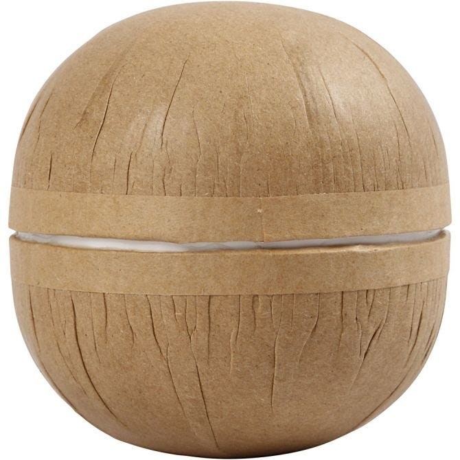 CC Papier Zweiteiliger Ball 8 cm, 4 Stück Kraft