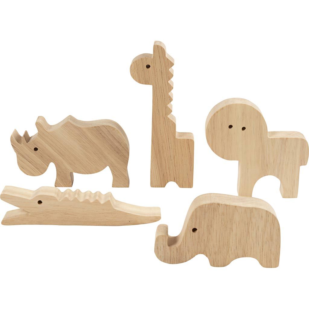 CC Houten Dieren Safari 14,5 x 2 cm 10 stuks