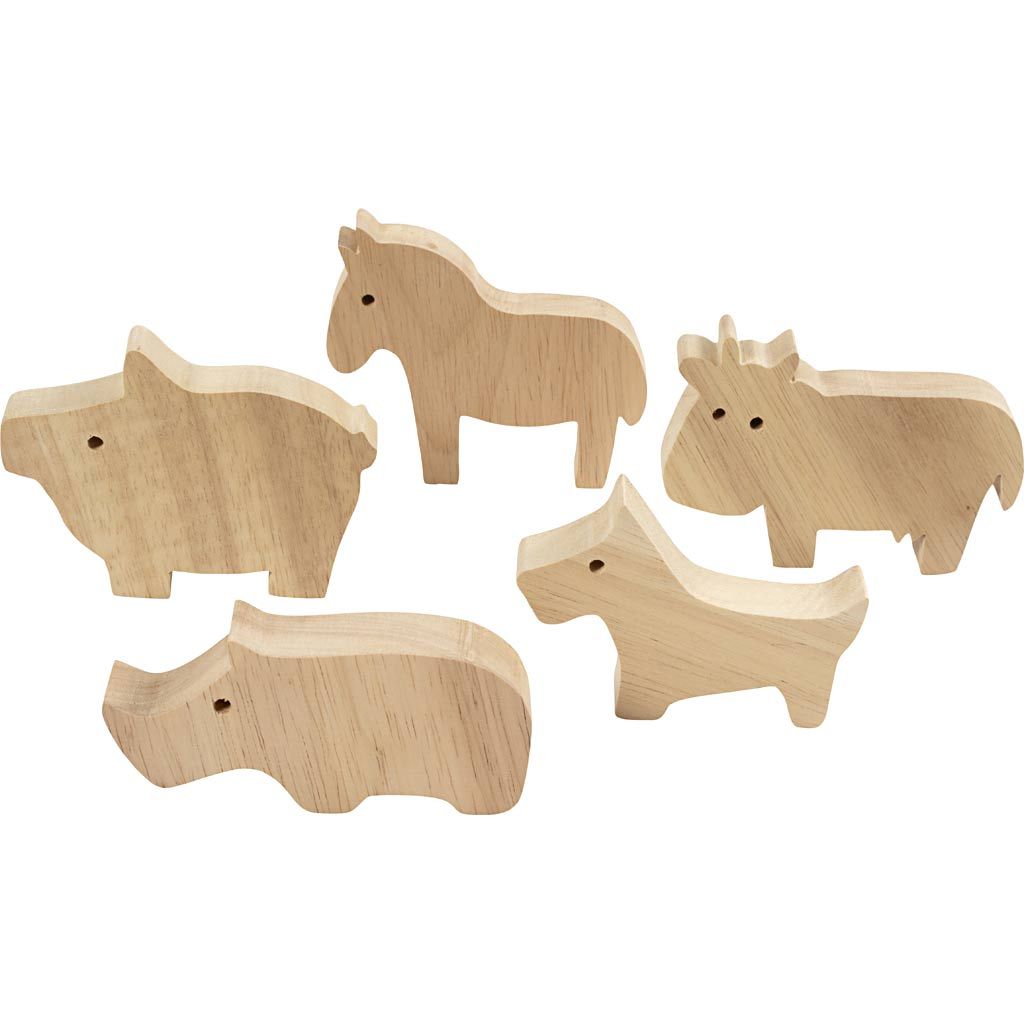 CC Holztier Bauernhof 8,7 x 4,5 cm 10 Stück