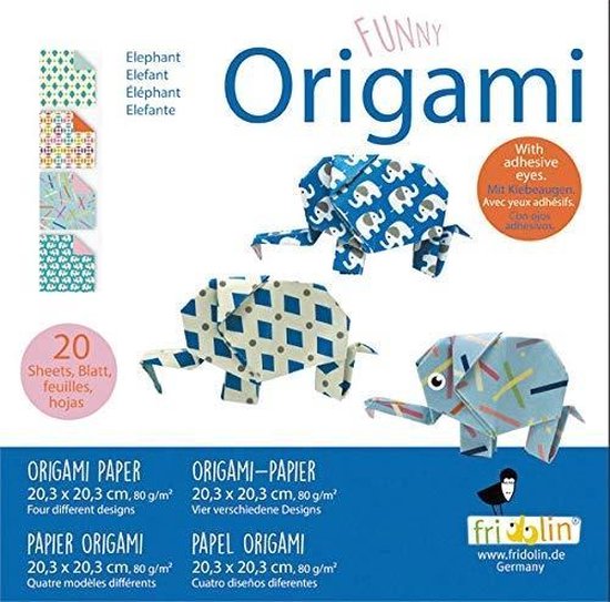 Fridolin Funny Origami 20x20 cm 20 Blatt 80 g Elefanten