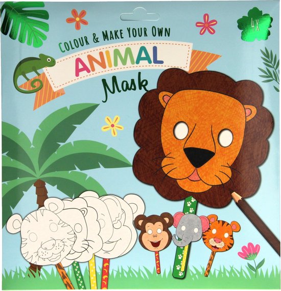 Wins Kartonnen Maskers Jungle Dieren 4 stuks