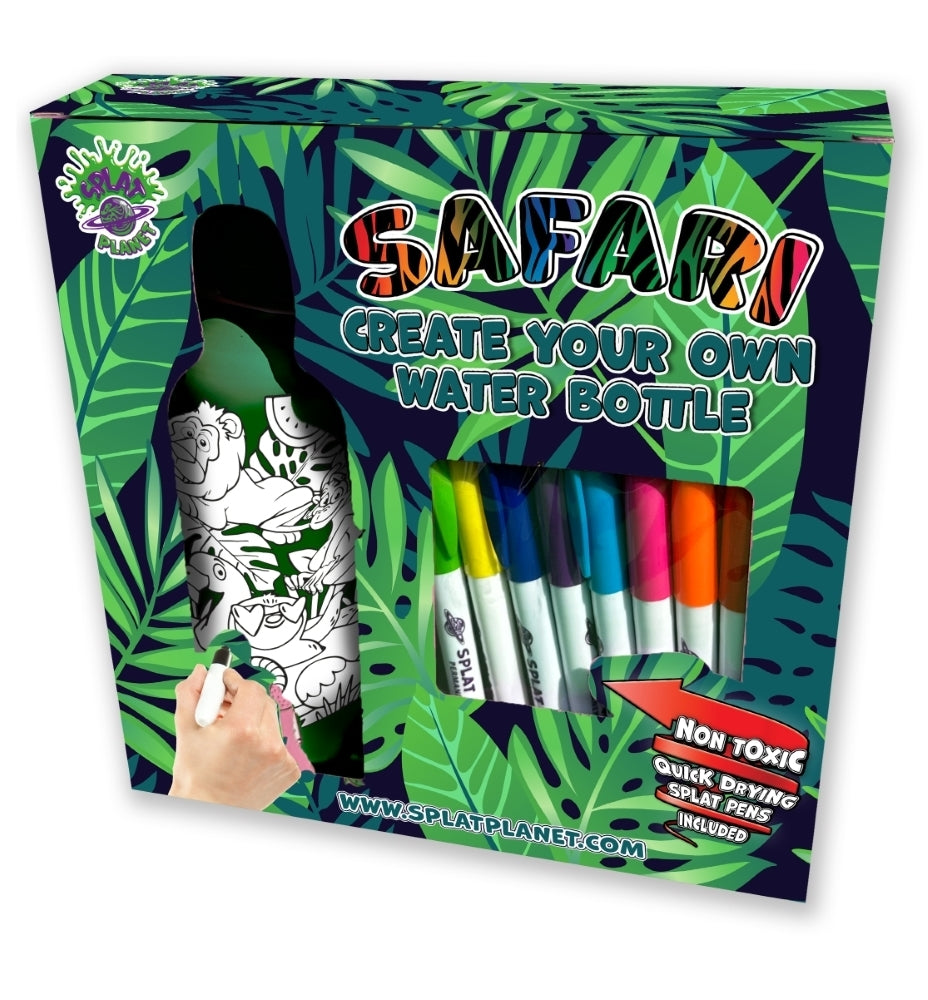 Splat Planet Gestalte Deine Eigene Wasserflasche Set Safari 22 x 24 x 9 cm