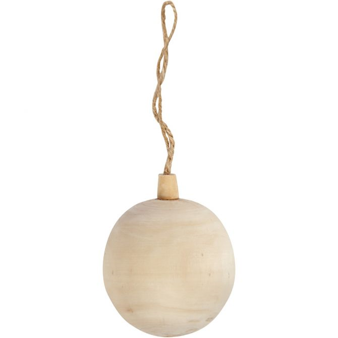 CC Hölzerne Weihnachtskugel 6,4 cm