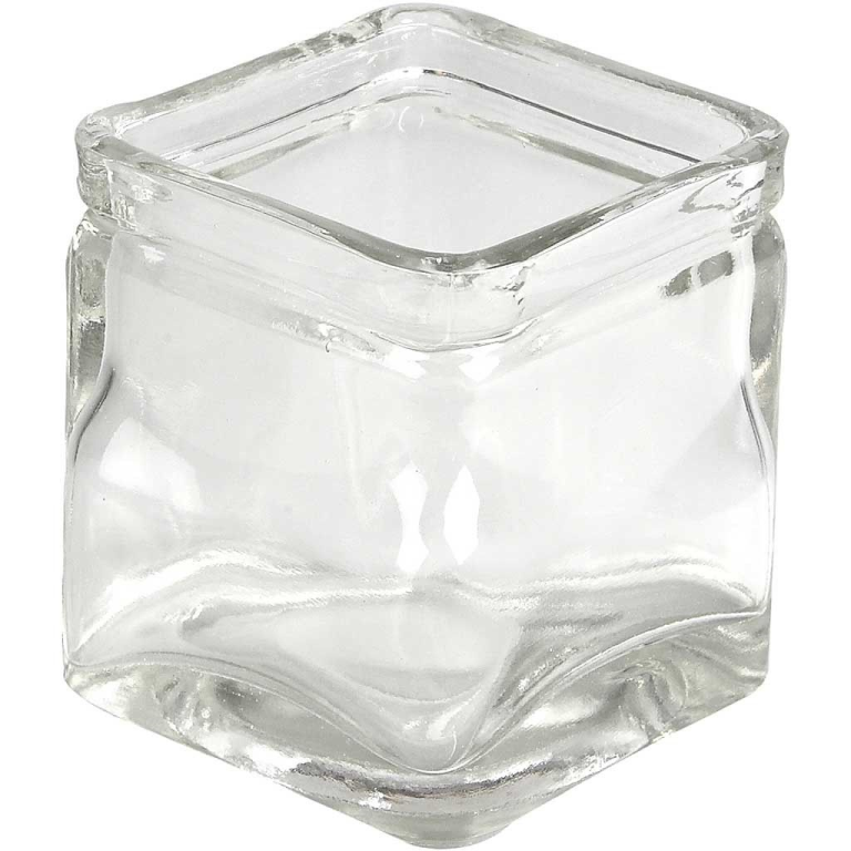 CC Glass Square Tealight 7.5x7.5 cm, 12 pieces
