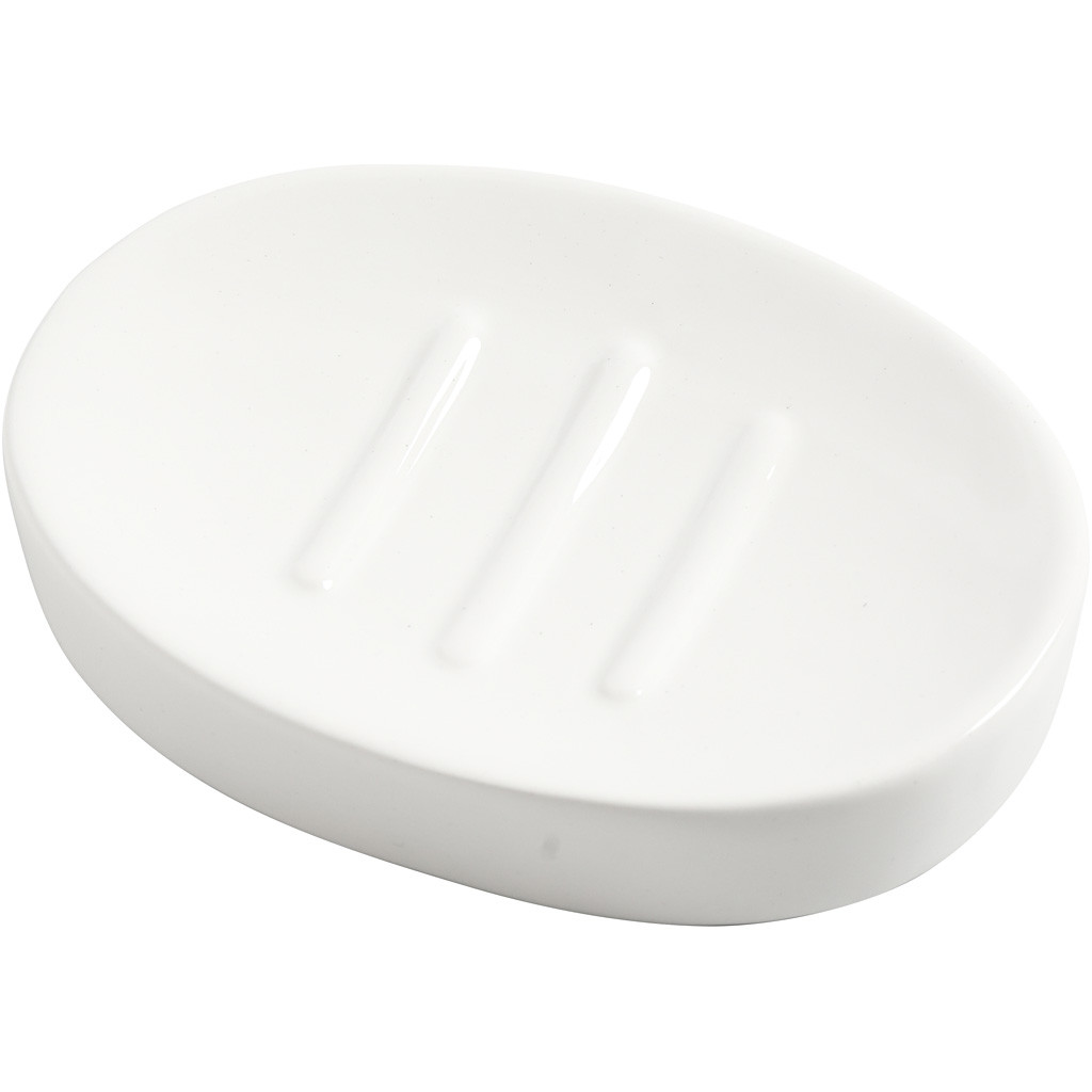 CC Porcelain Soap Dish 13.5x10x2.5 cm White