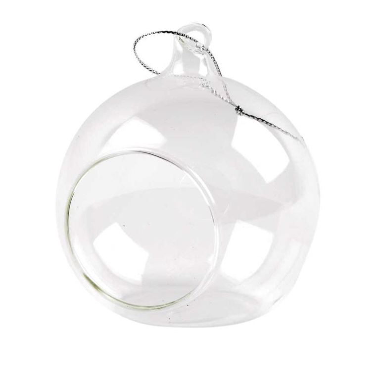 CC Glas Ornament met Opening 8 cm, 6 stuks