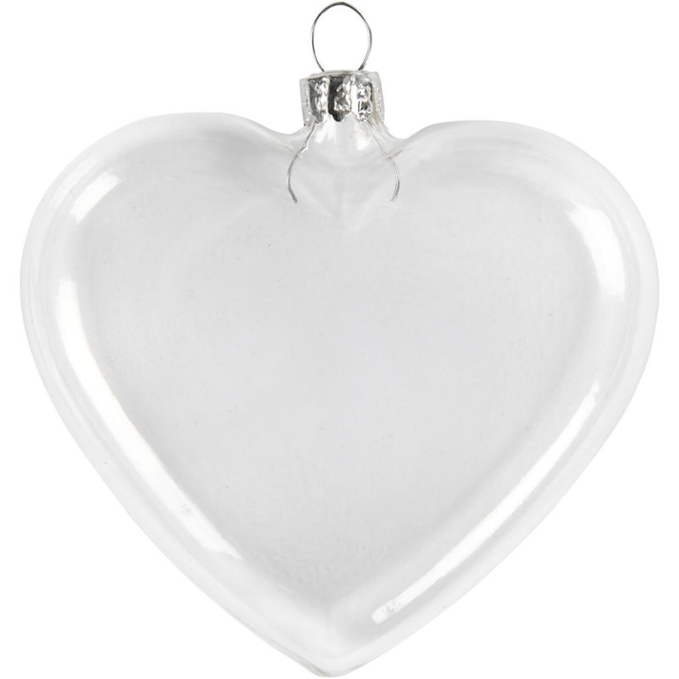 CC Glass Heart Flat 9 cm 6 pieces