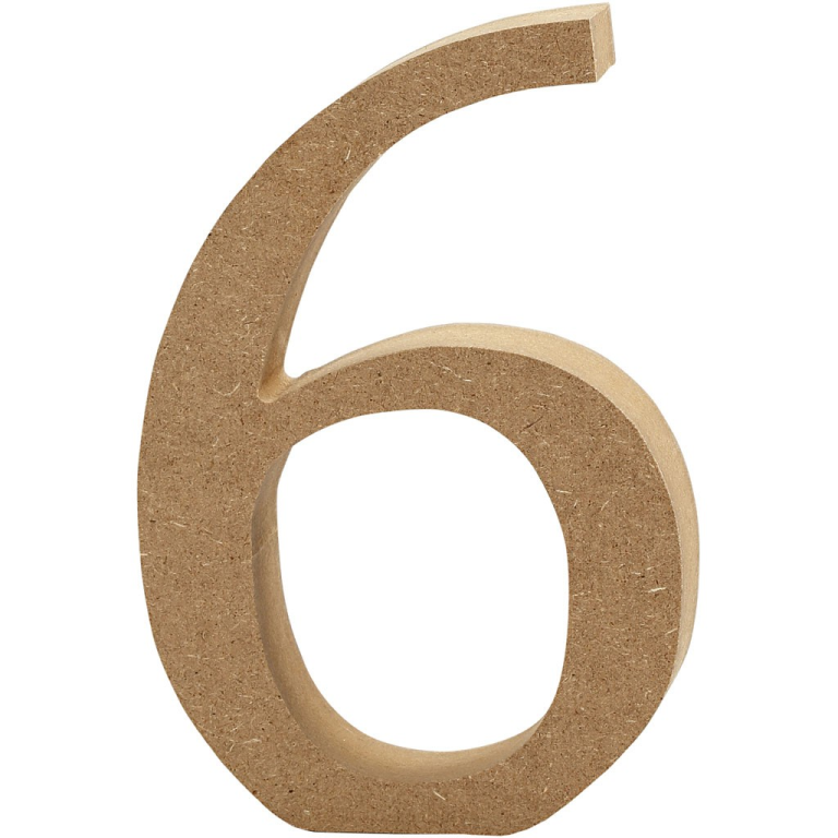 CC MDF Cijfer 6 13 cm