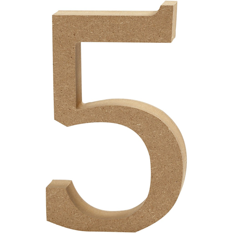 CC MDF Cijfer 5 8 cm