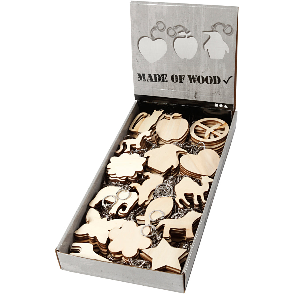 CC Wooden Keychains Figures 7x7 cm 128 pieces