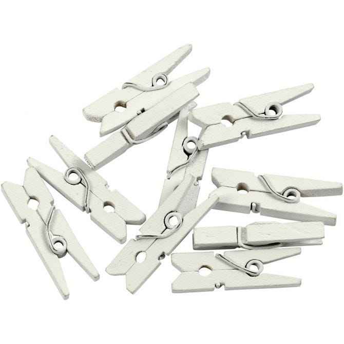 CC Mini Wasknijpers 3x25 mm Wit 36 stuks