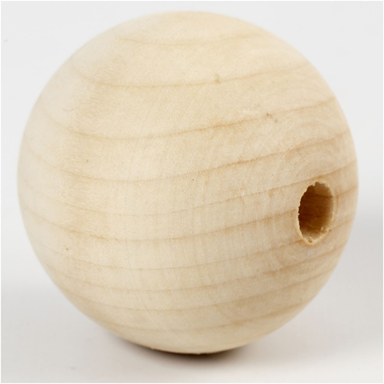 CC Wooden Beads 50 mm Natural 4 pieces