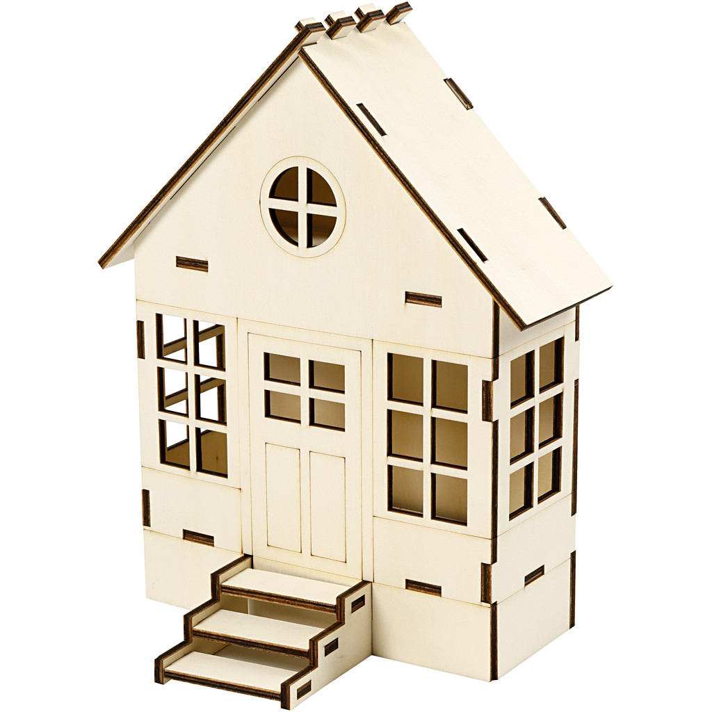 CC DIY Triplex Holzhaus 19x24x12,5 cm