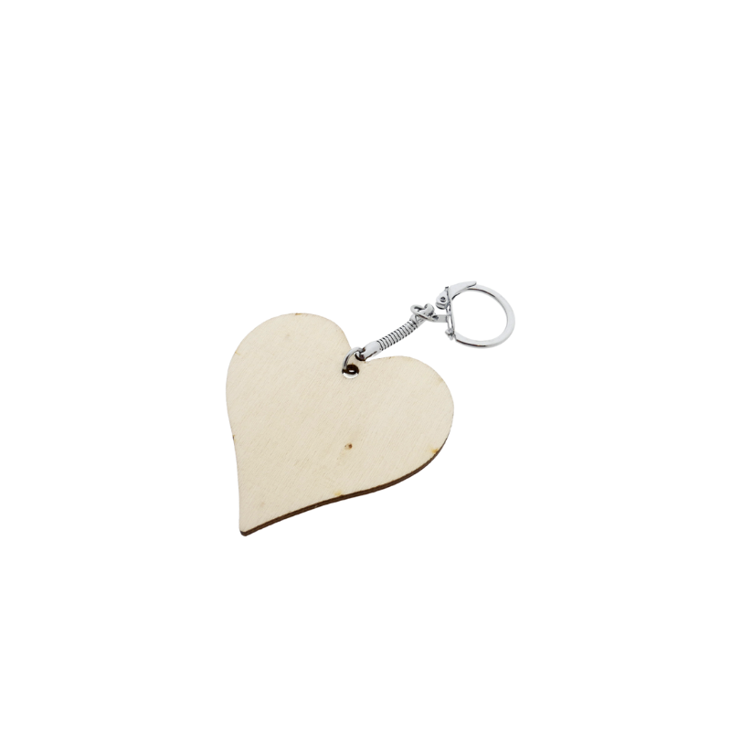 CC Holz-Schlüsselanhänger Herz 6 cm 12 Stück