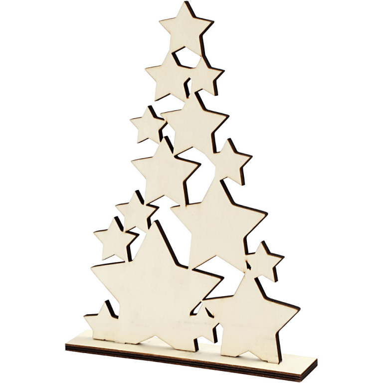 CC Wooden Christmas Tree Stars 29.8x21.5x4 cm