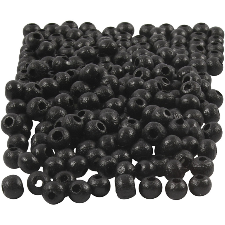 CC Holzperlen 5 mm Schwarz 150 Stück