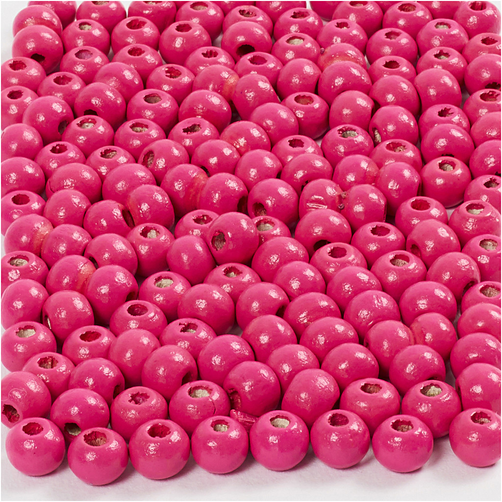 CC Houten Kralen 5 mm Roze 150 stuks