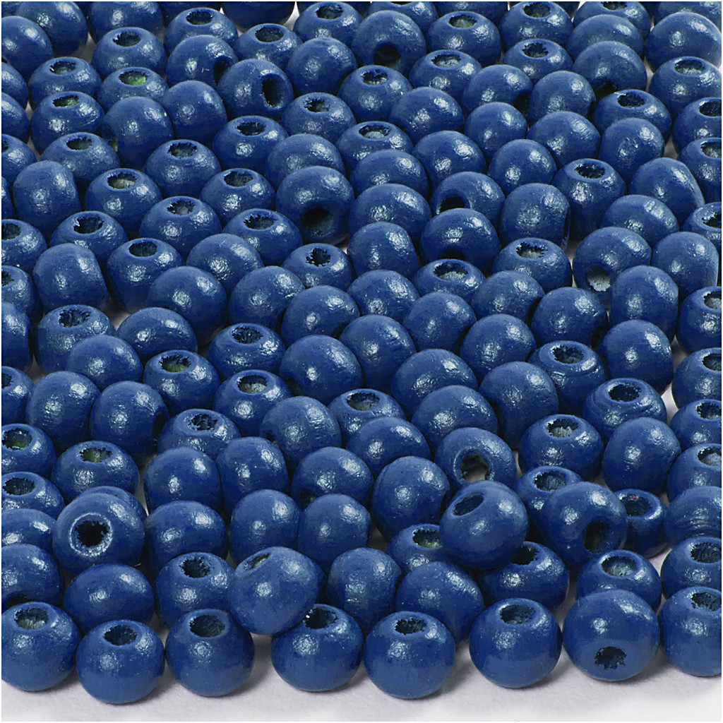CC Holzperlen 5 mm Blau 150 Stück