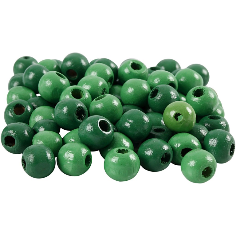 CC Houten Kralen 12 mm Groen 40 stuks
