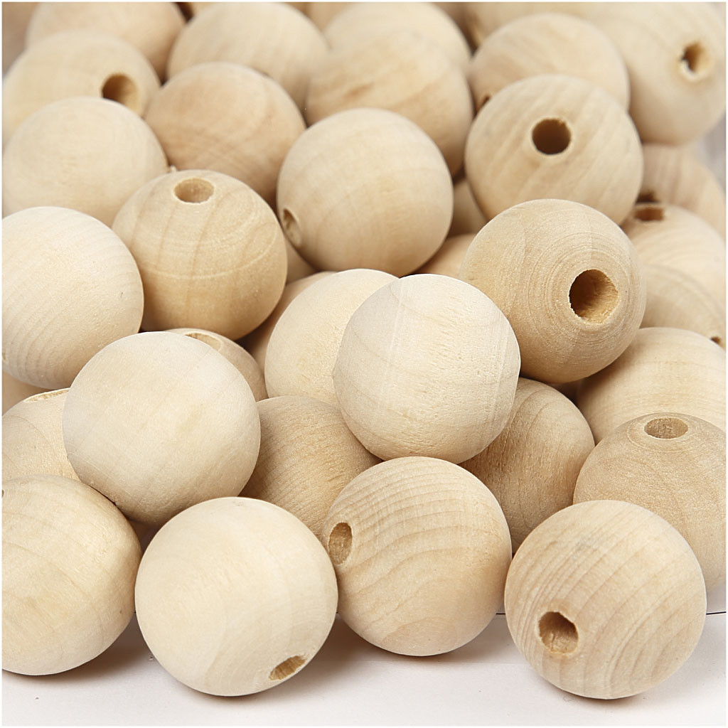 CC Wooden Beads 20 mm Natural 200 pieces