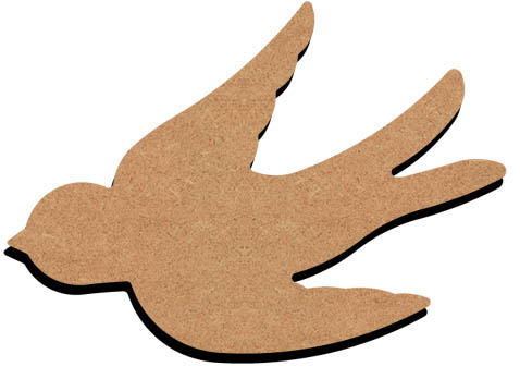 MDF Figuur Zwaluw 15 cm