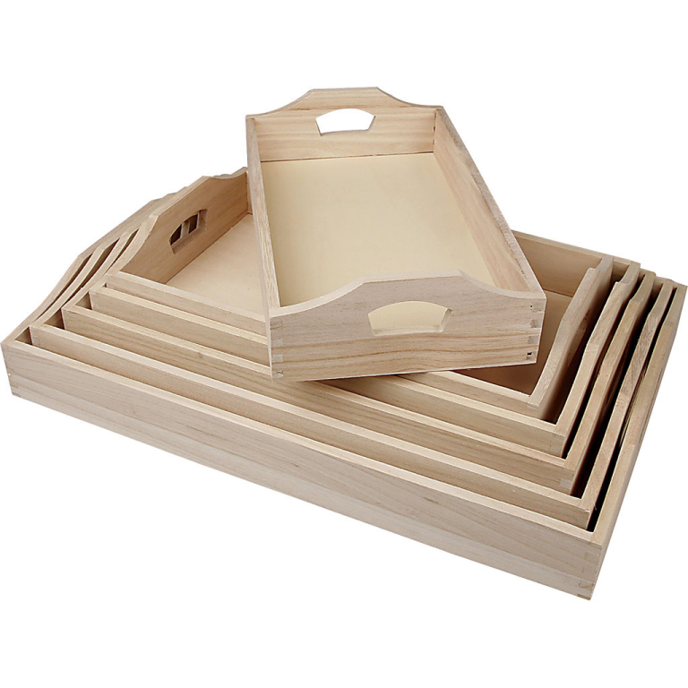 CC Holztablett-Set 6-teilig, L 29-44 cm