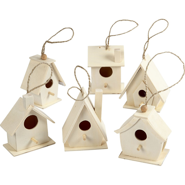 CC Wooden Birdhouses 6 pieces