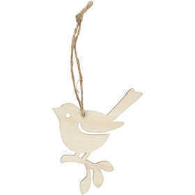 CC Houten Vogel 9 cm 5 stuks