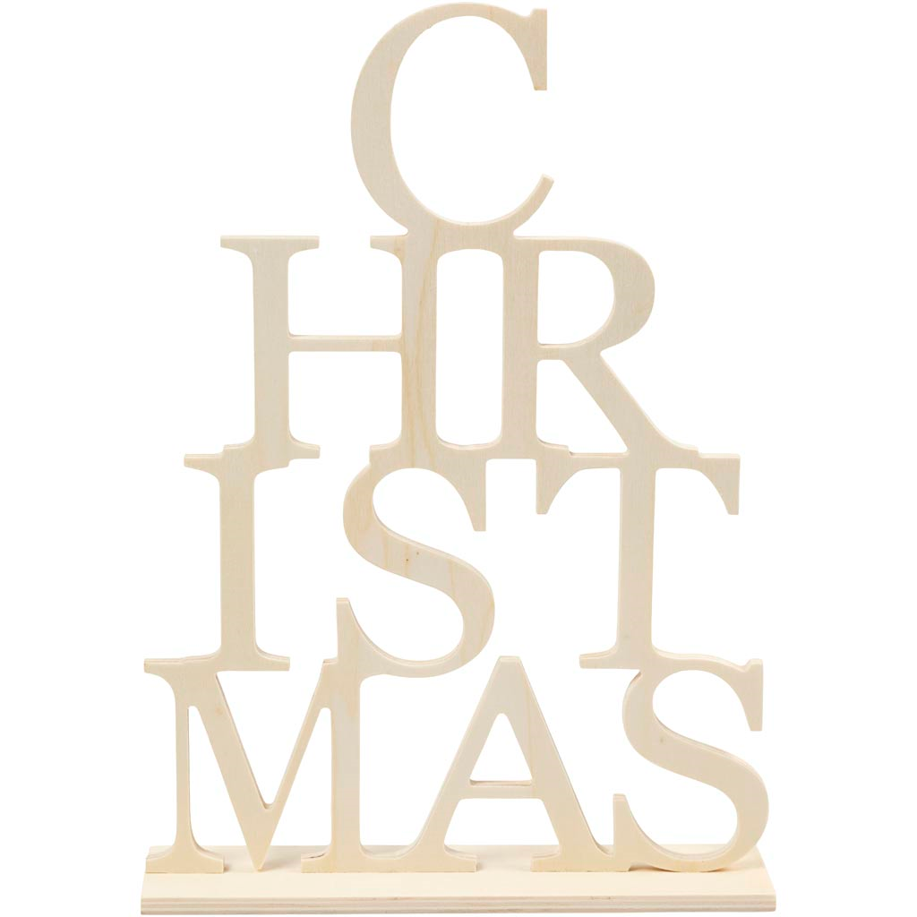 CC Houten Letters Kerstboom 21x29 cm
