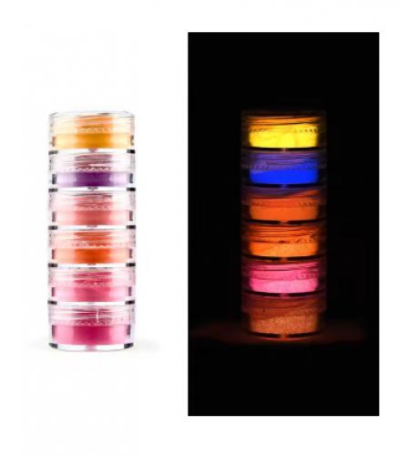 Afwerking Pigment poeder Parelmoer Glow in the Dark Roze - Polymeerklei