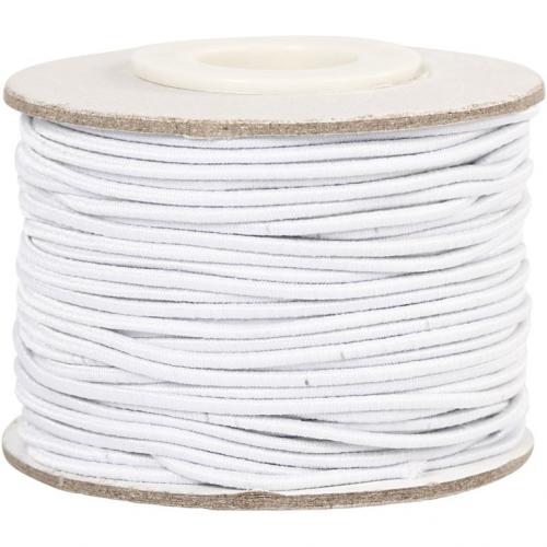 Creativ Company - CC Elastic Cord 1 mm 25 m White | GoedkoopsteHobby