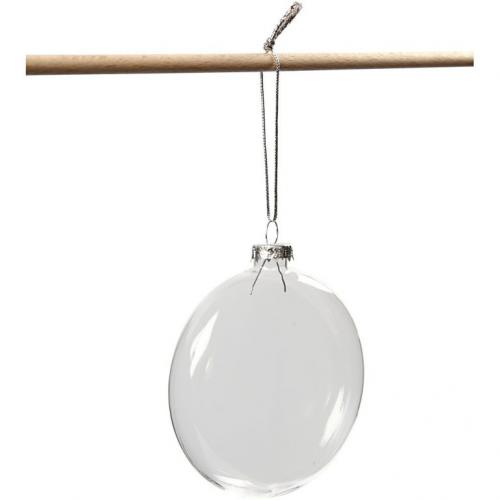 Creativ Company - CC Glazen Kerstbal Plat 8 cm 6 stuks | GoedkoopsteHobby