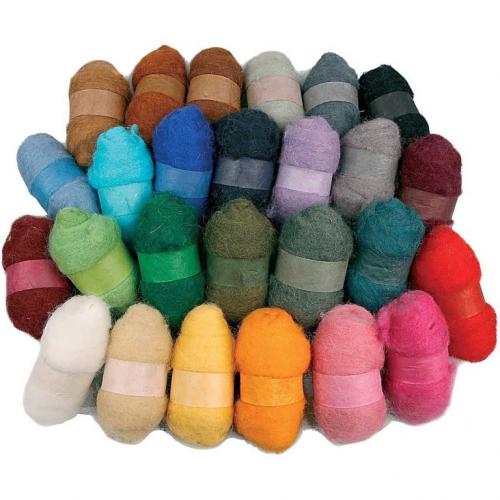 Creativ Company - CC Kardierte Wolle 26x25 gr Mehrfarbig | GoedkoopsteHobby