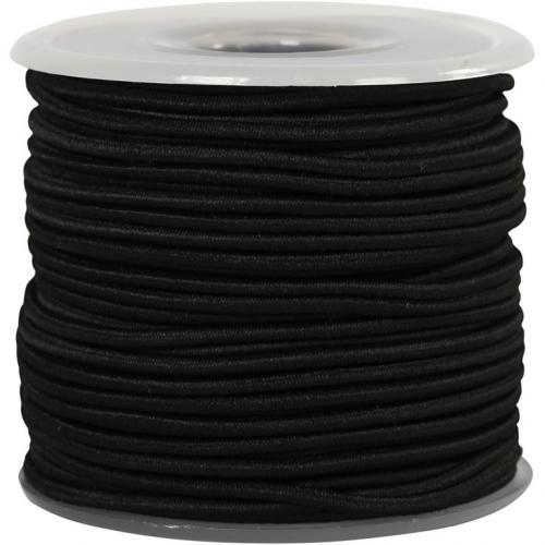Creativ Company - CC Elastiek Koord 2 mm 25 m Zwart | GoedkoopsteHobby