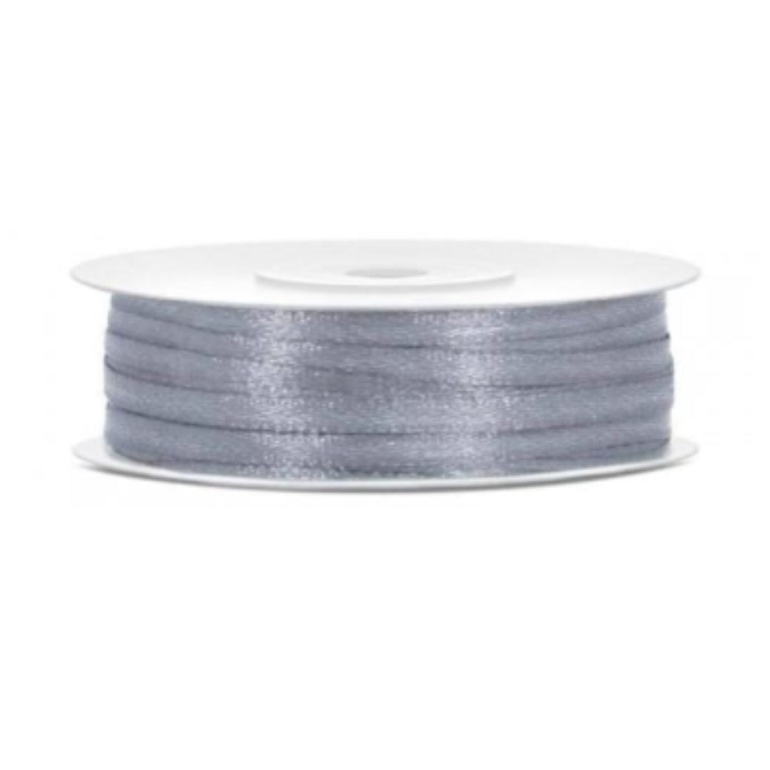 Satinband 3 mm 50 m Grau