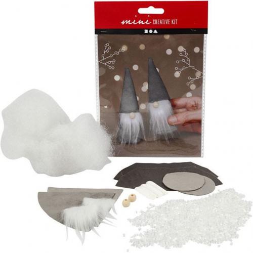 Creativ Company - CC Mini Creative Kit Scandanavische Kerstkabouters Grijs 20 cm | GoedkoopsteHobby