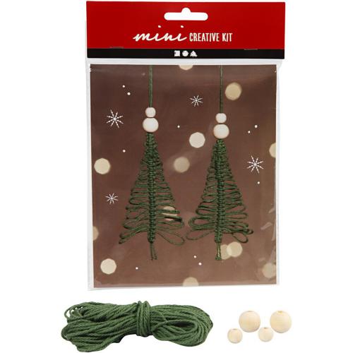 Creativ Company - CC Mini Creative Kit Christmas Trees Macramé 11 cm 2 pieces | GoedkoopsteHobby