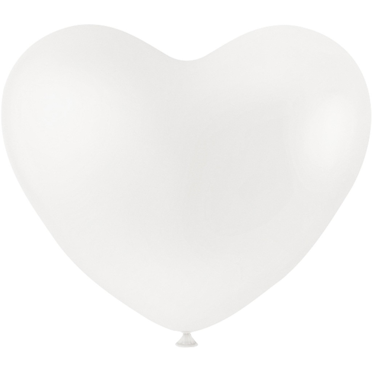 Ballonnen Hart 23 cm Wit 8 stuks