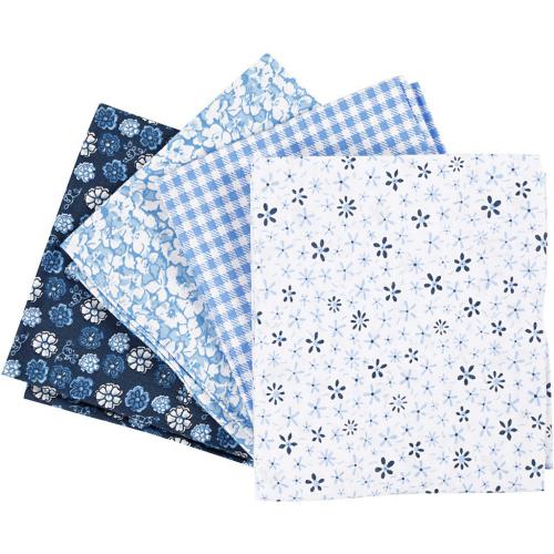 Creativ Company - CC Patchwork Fabric 45x55 cm Blue 4 pcs | GoedkoopsteHobby