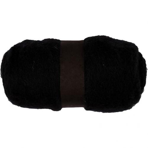 Creativ Company - CC Kardierte Wolle 100gr Schwarz | GoedkoopsteHobby