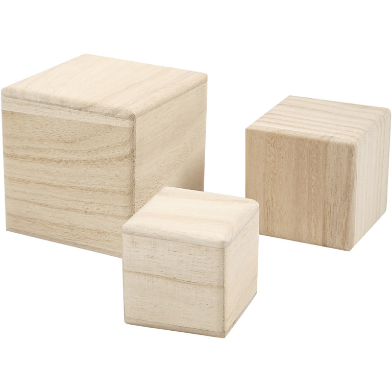 CC Houten Kubussen Set van 3
