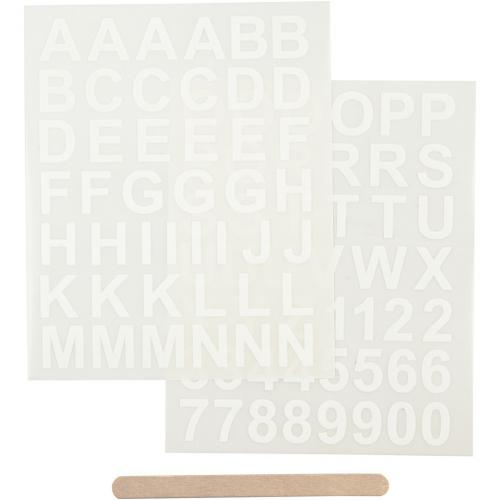 Creativ Company - CC Rub-on Sickervel Cijfers en Letters Wit | GoedkoopsteHobby