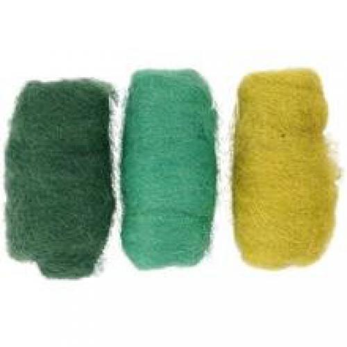 Creativ Company - CC Creotime Kardwolle Set 3x10gr Grüne Harmonie | GoedkoopsteHobby