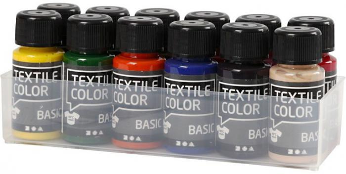 Creativ Company - CC Textile Color Basic Set 50ml 12 pieces | CheapestHobby