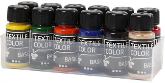 Creativ Company - CC Textile Color Basic Set 50ml 12 stuks | GoedkoopsteHobby
