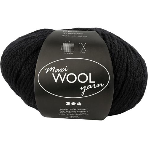 Creativ Company - CC Maxi Wolgaren 100 g Schwarz | GoedkoopsteHobby
