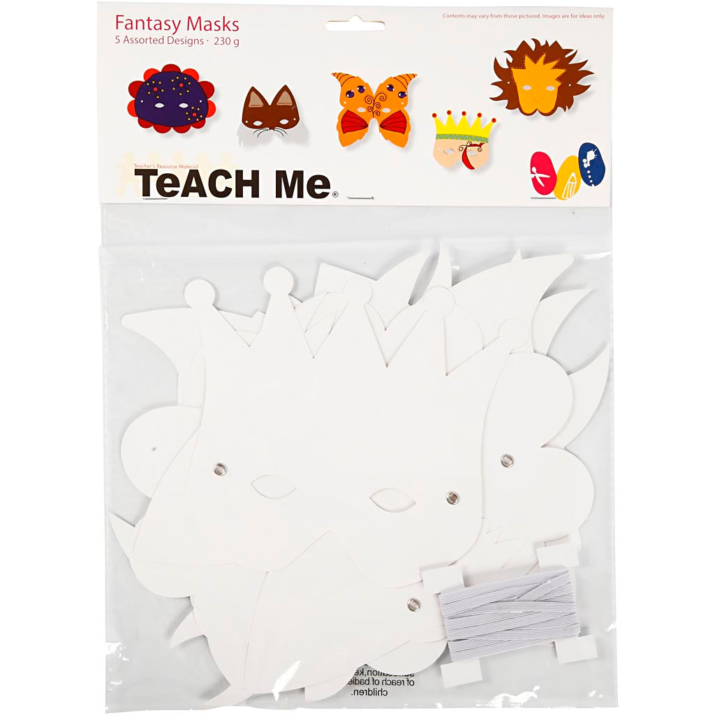 CC TeachMe Kartonnen Fantasiemaskers 5 stuks
