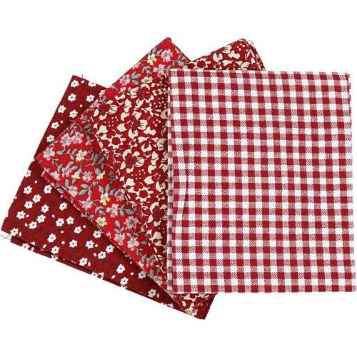 Creativ Company - CC Patchwork Stoff 45x55 cm Rot 4 Stück | GünstigsteHobby