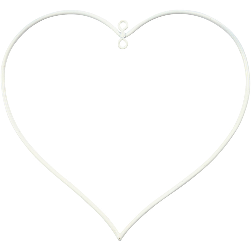 CC Metalen hart wit 13x13cm 10 stuks
